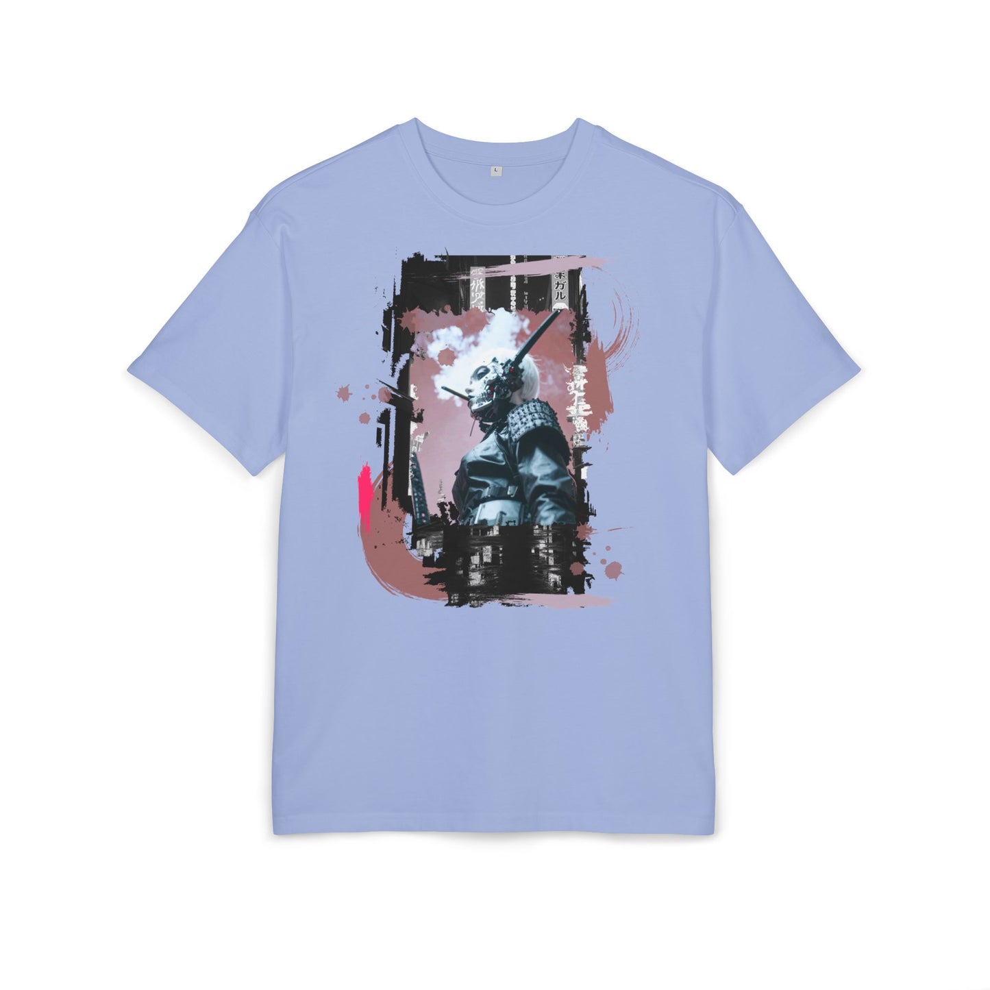 Unisex Heavy Oversize Tee featuring Samurai Art, Streetwear Graphic Tee, Gift for Him/Her, Casual Wear, Anime Inspired Fashion
