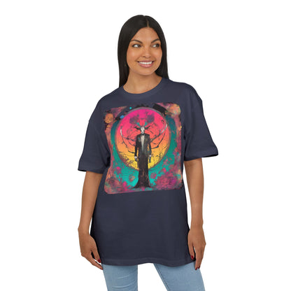 Vibrant Artistic Oversize Tee - Unisex Heavyweight T-Shirt, Bohemian Style, Gift for Art Lovers, Festival Wear, Casual Chic