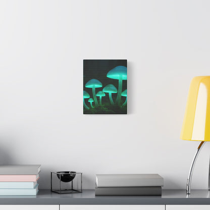 Glowing Mushroom Canvas Art Print, Mystical Wall Decor, Nature Lovers Gift, Home Aesthetic, Unique Artwork for Bedrooms, Living Rooms