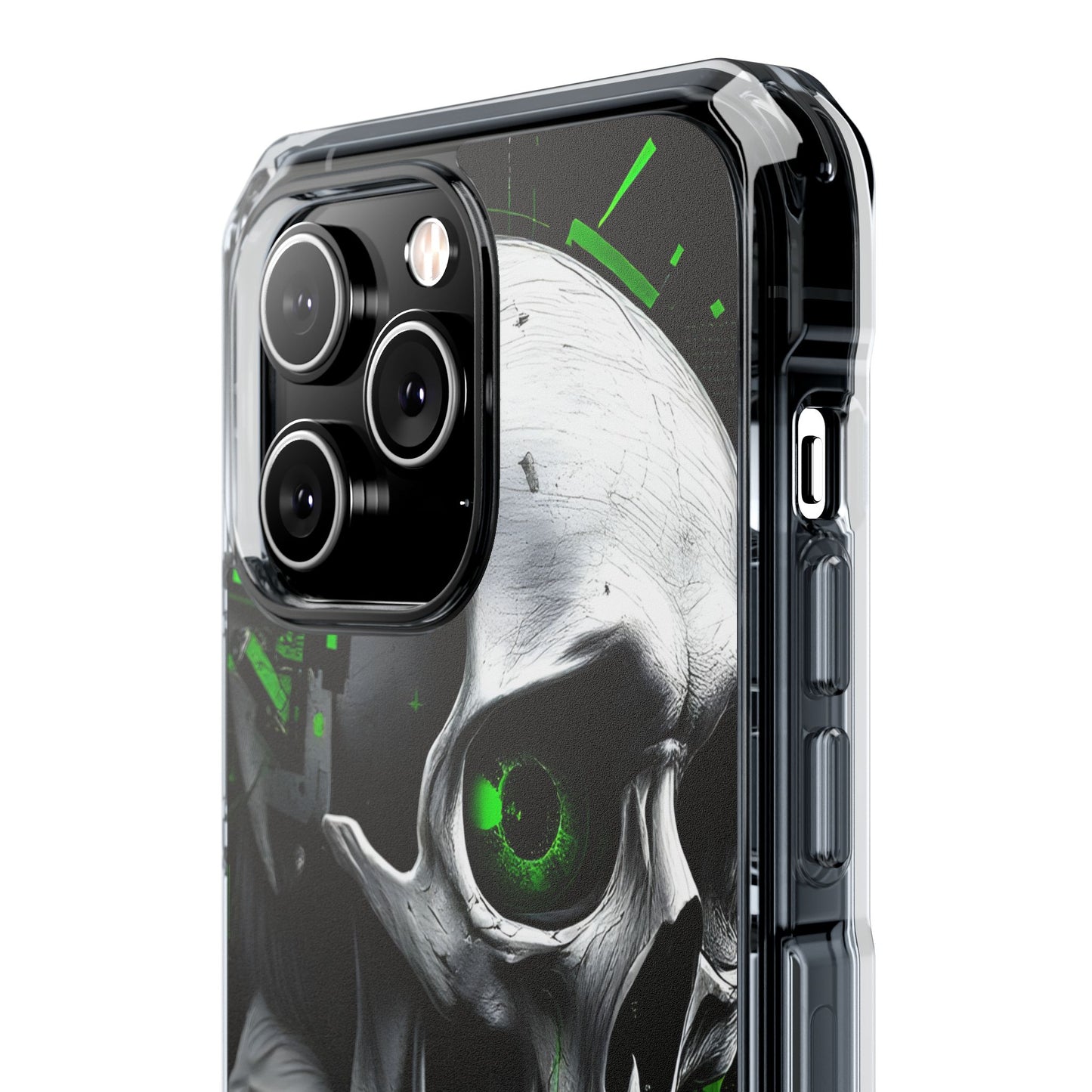 Edgy Skull Phone Case - Magnetic Clear Impact Cases, Unique Phone Cover, Goth Accessory, Halloween Gift, Stylish Tech Protection