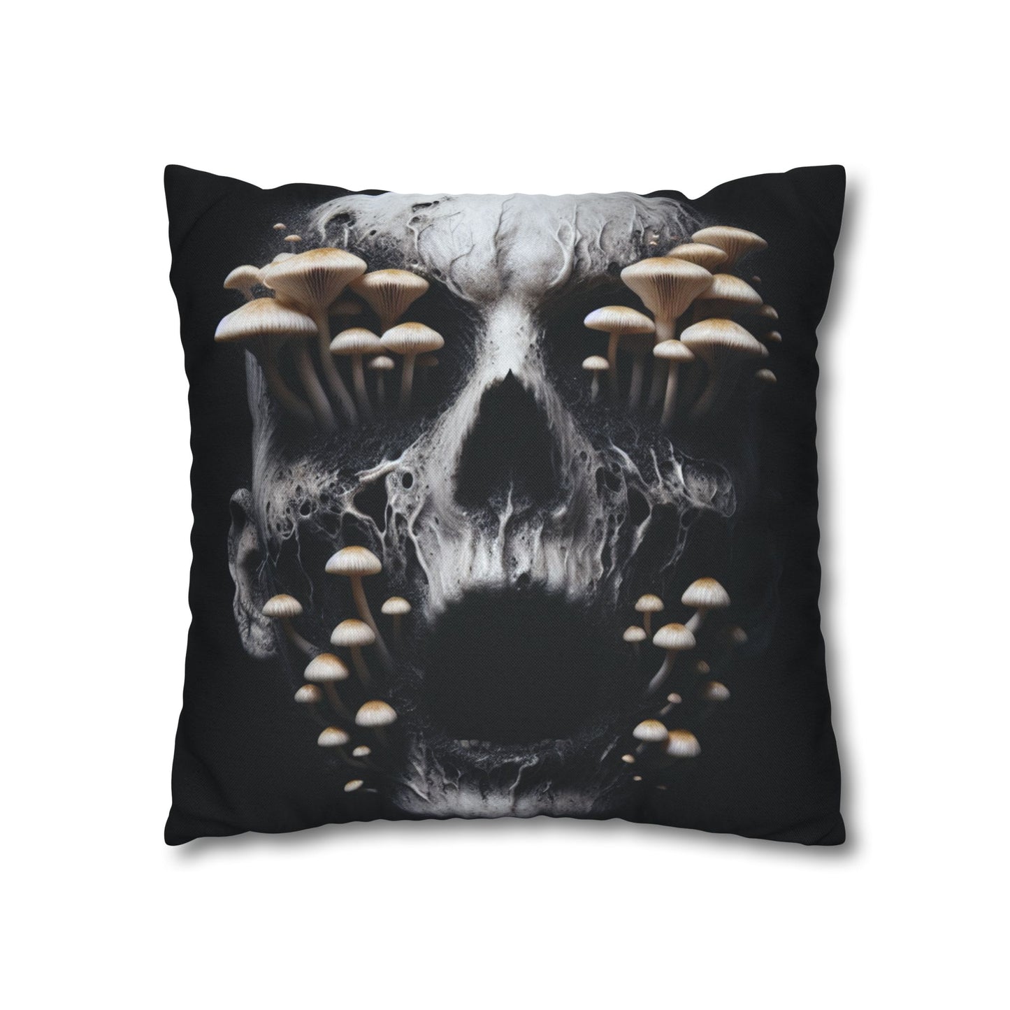 Gothic Mushroom Skull Pillowcase - Home Decor, Halloween, Gothic Style, Unique Gift, Bed and Couch Accent