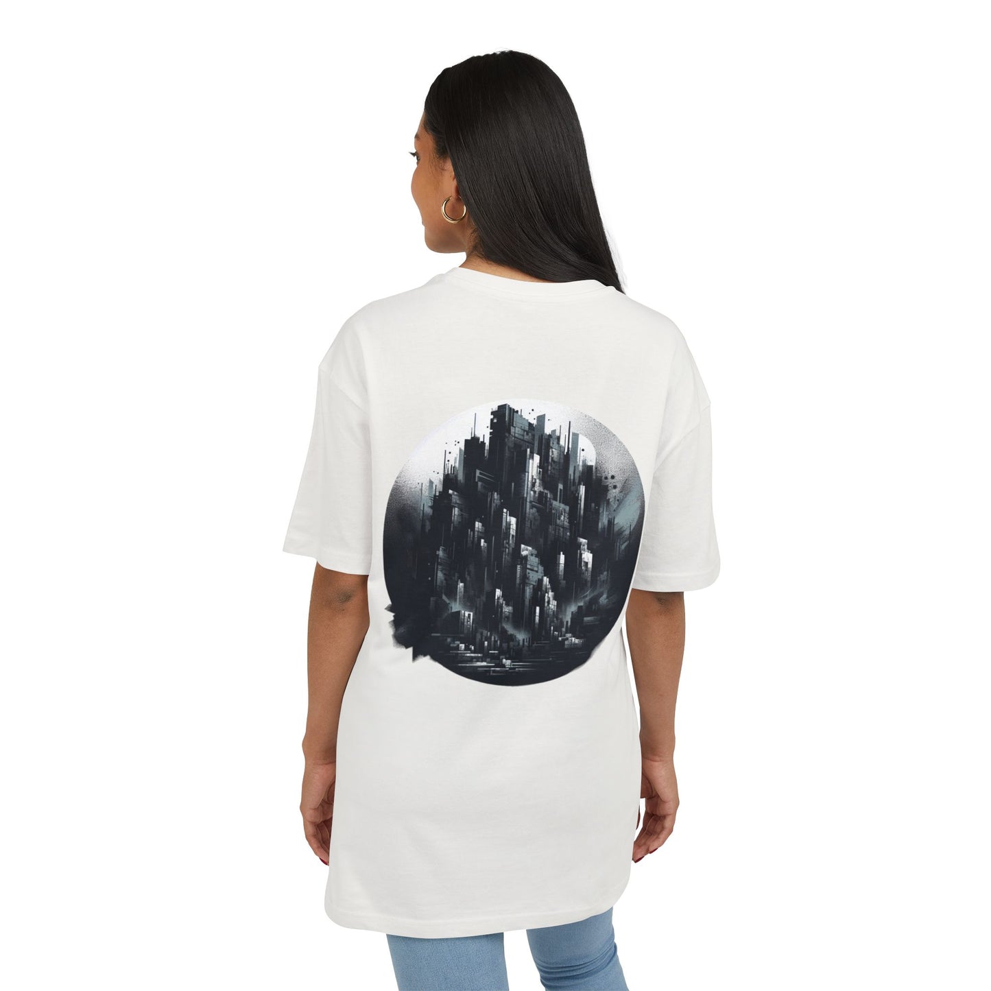 Urban Streetwear Oversize Tee - Futuristic Graphic Design