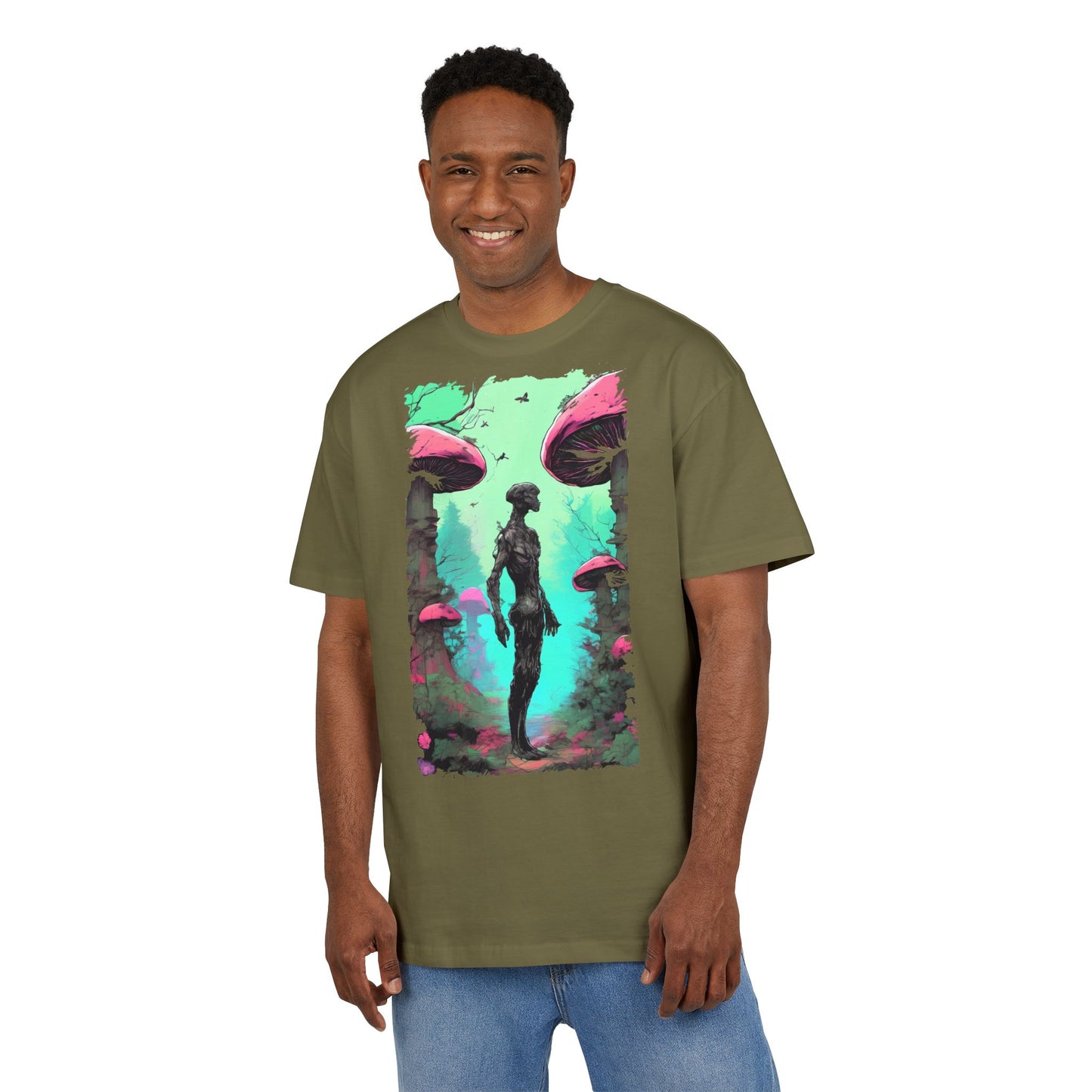 Psychedelic Mushroom Tee, Unisex Oversize Shirt, Trendy Graphic T-shirt, Casual Wear, Festival Attire, Unique Gifts