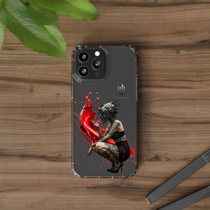 Dystopian Art Clear Phone Case - Futuristic Style with Bold Design