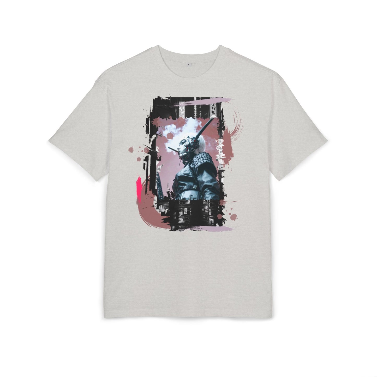 Unisex Heavy Oversize Tee featuring Samurai Art, Streetwear Graphic Tee, Gift for Him/Her, Casual Wear, Anime Inspired Fashion