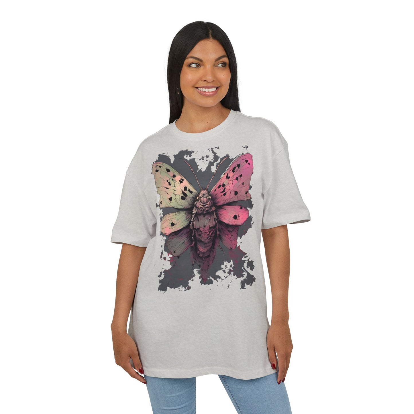 Moth Art Unisex Oversized Tee, Graphic T-Shirt, Nature Lover Gift, Everyday Wear, Summer Style