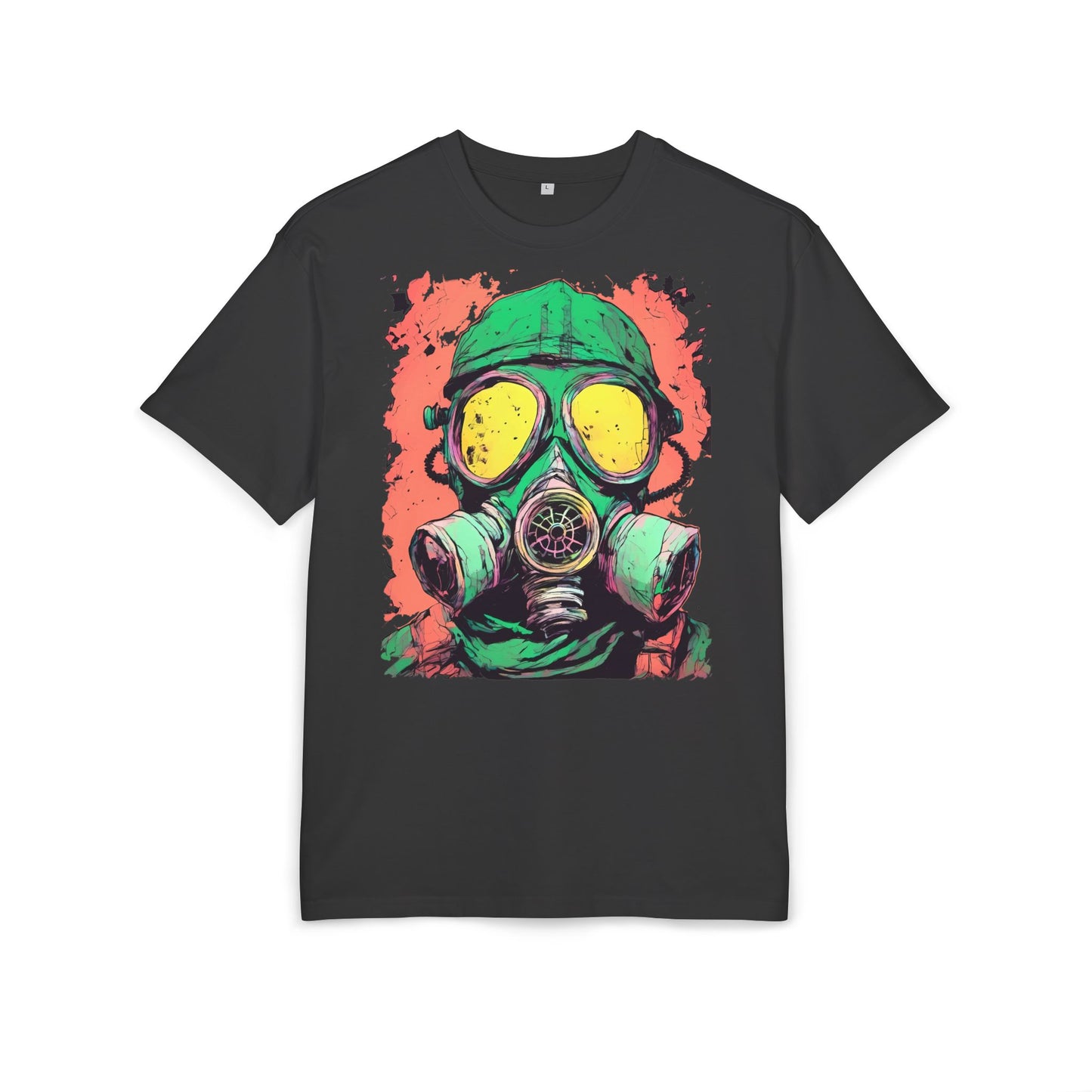 Retro Gas Mask Unisex Heavy Oversize Tee, Streetwear T-Shirt, Unique Graphic Tee, Festival Fashion, Cool Casual Wear