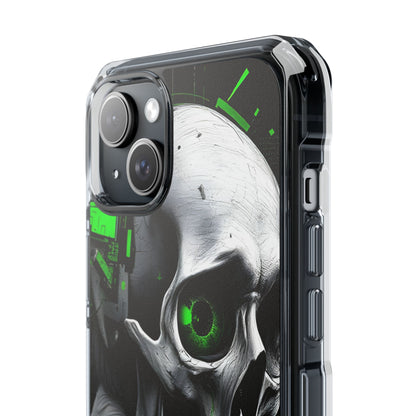 Edgy Skull Phone Case - Magnetic Clear Impact Cases, Unique Phone Cover, Goth Accessory, Halloween Gift, Stylish Tech Protection
