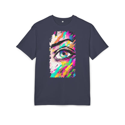 Colorful Eye Graphic Unisex Heavy Oversize Tee, Artistic T-Shirt, Casual Wear, Gift for Art Lovers, Streetwear Trends, Vibrant Style