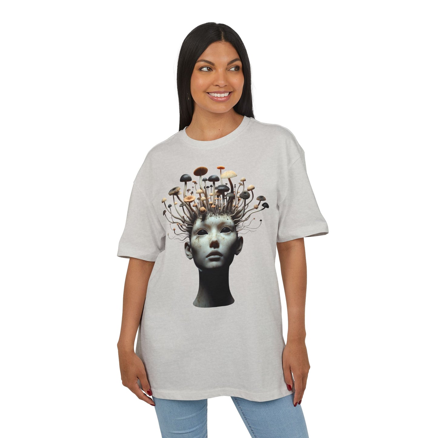Unisex Heavy Oversize Tee - Artistic Mushroom Graphic Tee