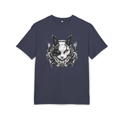 Cyber Cat Graphic Tee - Unisex Oversized T-Shirt, Cool Streetwear, Gift for Cat Lovers, Futuristic Design, Casual Everyday Wear