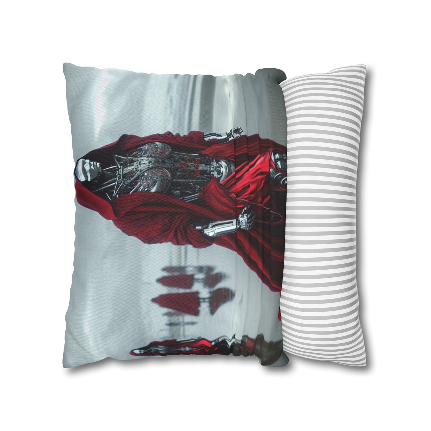 Futuristic Robot Art Pillowcase, Decorative Cushion Cover, Modern Home Decor, Gift for Sci-Fi Lovers, Unique Throw Pillow