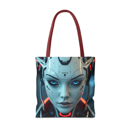 Futuristic Robot Tote Bag | Cyberpunk Style, Eco-Friendly Carryall, Gift for Tech Lovers, Computer Bag, Fashion Statement