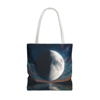 Lunar Dreams Tote Bag, Cosmic Canvas Bag, Astrology Gift, Celestial Purse, Boho Moon Tote, Night Sky Shopping Bag