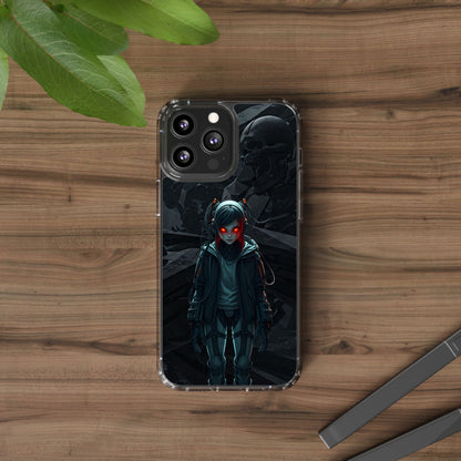 Futuristic Clear Phone Case with Cyberpunk Design - Edgy and Stylish