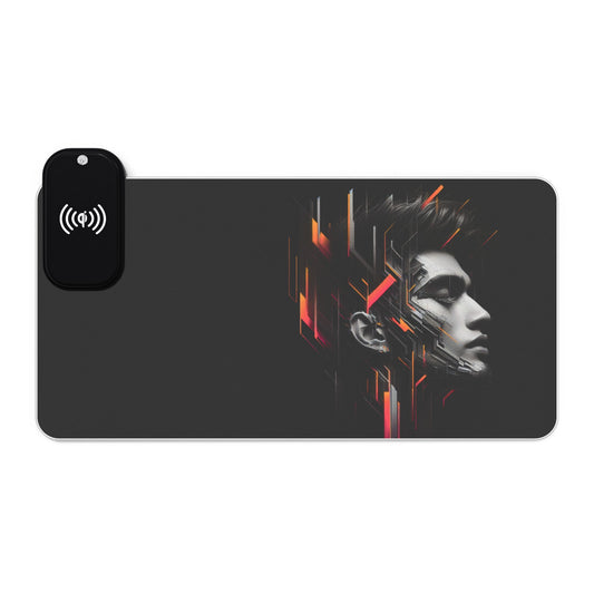 LED Gaming Mouse Pad, Wireless Charging, RGB Illuminated Desk Mat, Gamer Accessories, Office Desk Decor, Unique Gift for Gamers