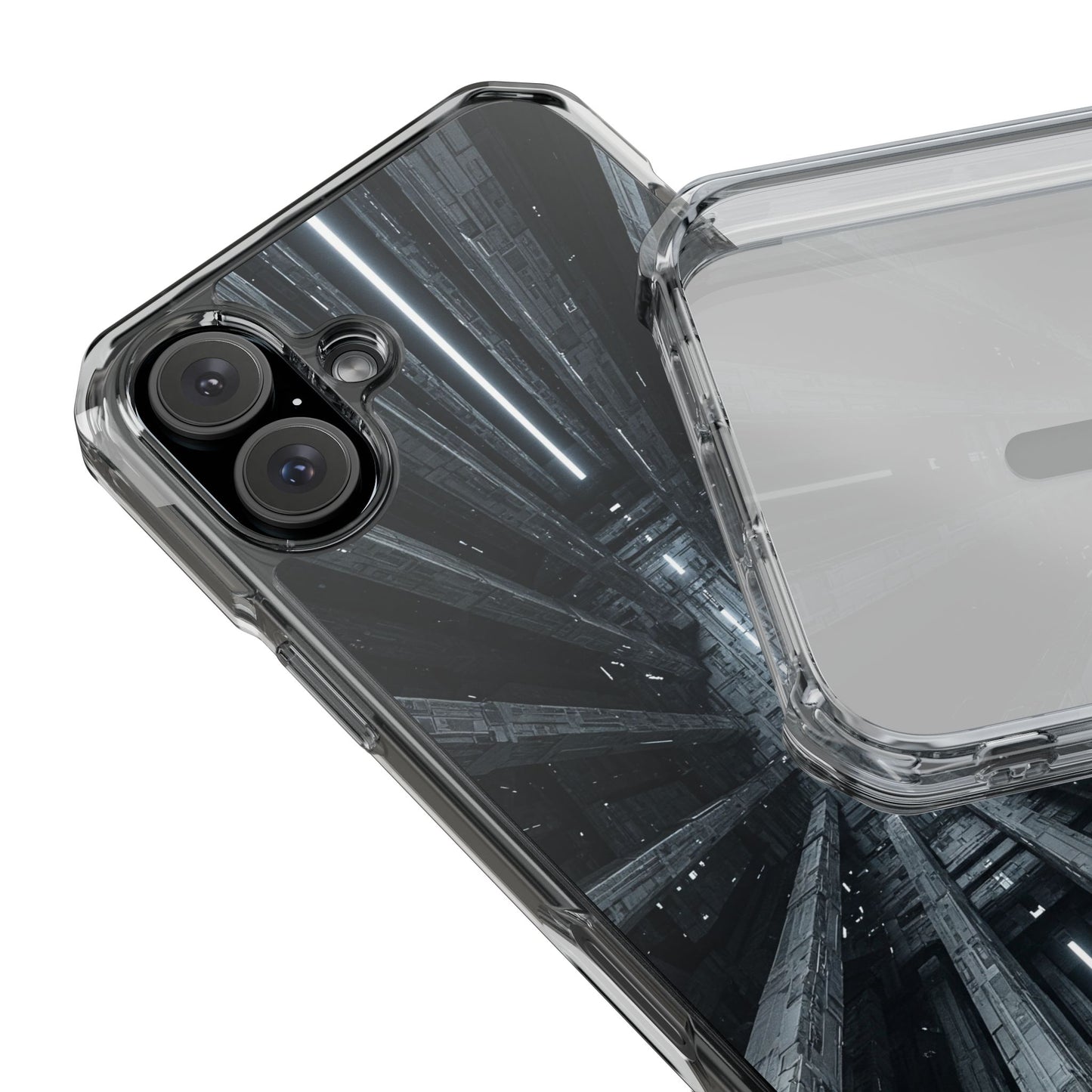 Sci-Fi Phone Case with Magnetic Clear Impact Design, Futuristic Cell Phone Cover, Unique Gifts for Tech Lovers, Holiday Present