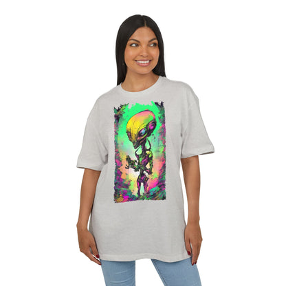 Cosmic Alien Art Tee - Unisex Heavy Oversize Tee, Retro Space Vibe Shirt, Gift for Sci-Fi Lovers, Casual Wear, Unique Graphic T-Shirt