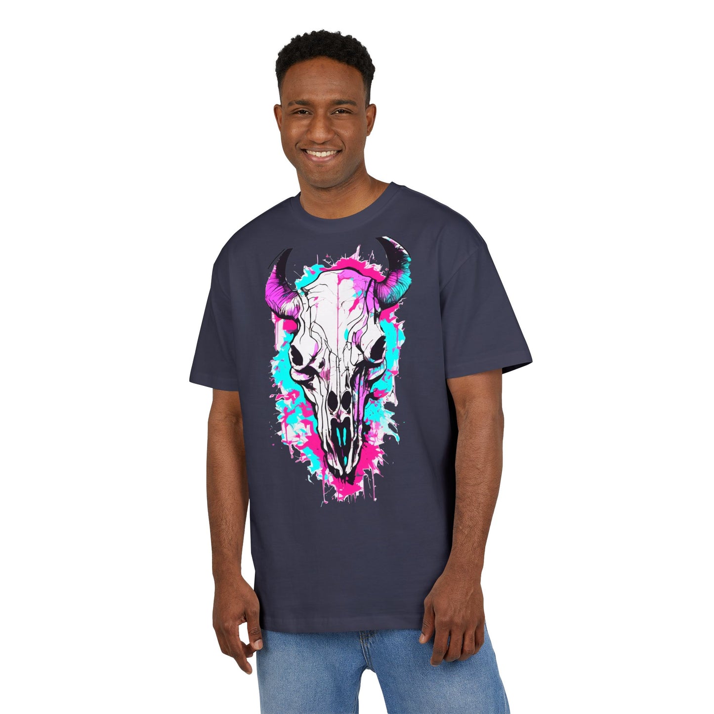 Vibrant Skull Graphic Tee for Art Lovers, Casual Wear, Unique Gift, Festival Apparel, Street Style Fashion