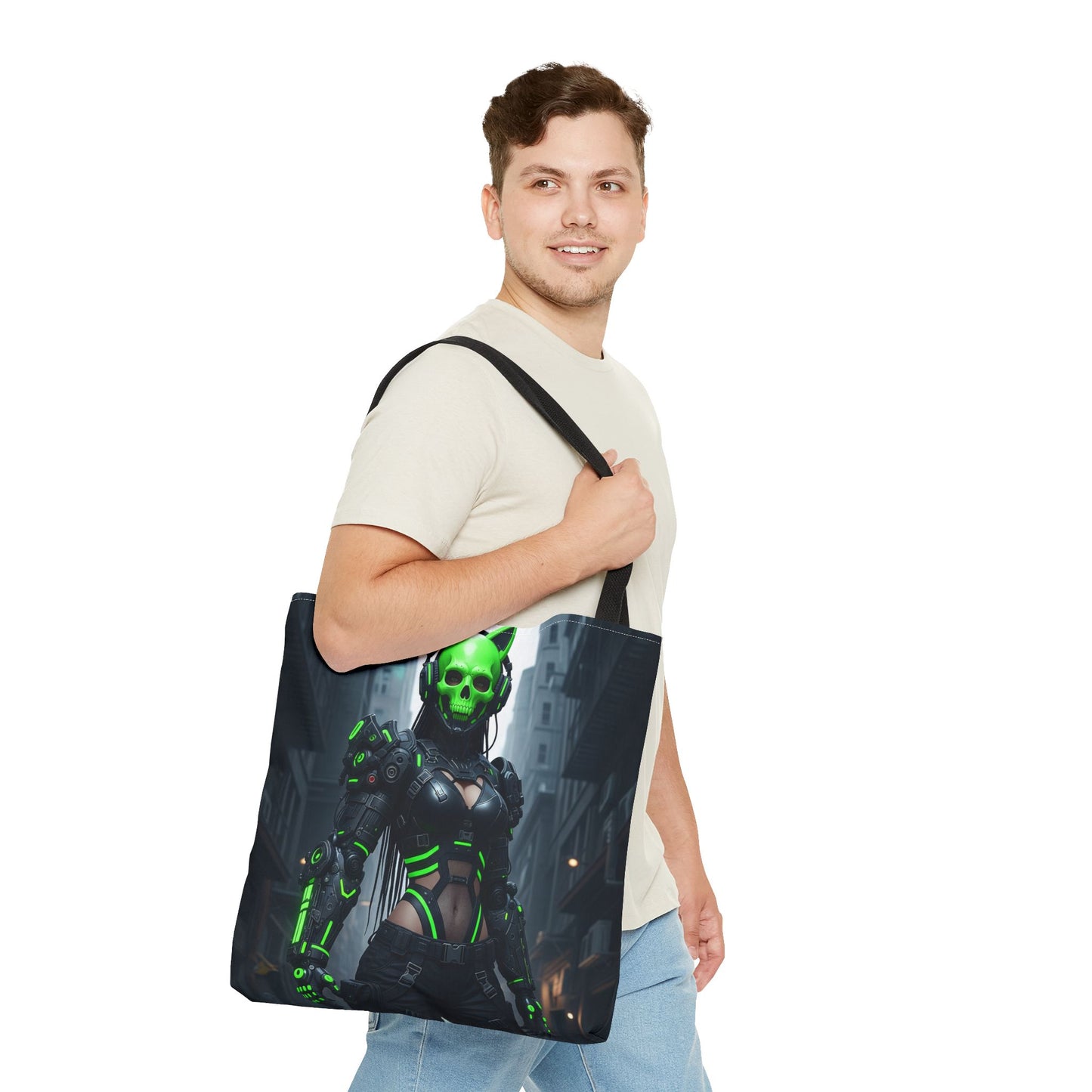 Futuristic Cyberpunk Tote Bag | Stylish AOP Bag with Neon Skull Design | Perfect Gift for Gamers and Tech Enthusiasts, Festival [...]