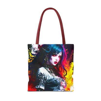 Vibrant Art Tote Bag, Gothic Chic Shopper, Colorful Beach Bag, Unique Gift for Her, Boho Style Tote, Festival Essential