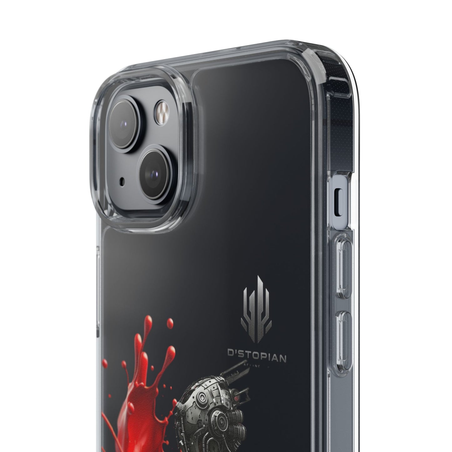 Dystopian Art Clear Phone Case - Futuristic Style with Bold Design