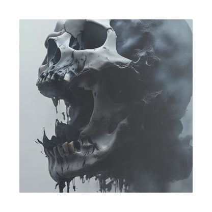 Skull Wall Art Canvas, Gothic Home Decor, Edgy Artwork for Halloween, Unique Gift for Him, Quirky Office Decor, Statement Piece