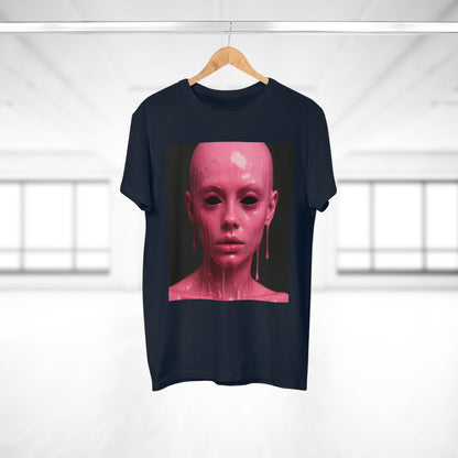 Artistic Pink Melting Face T-Shirt - Trendy Graphic Tee, Unique Gift, Statement Apparel, Festival Wear, Occasional Fashion, Street Style