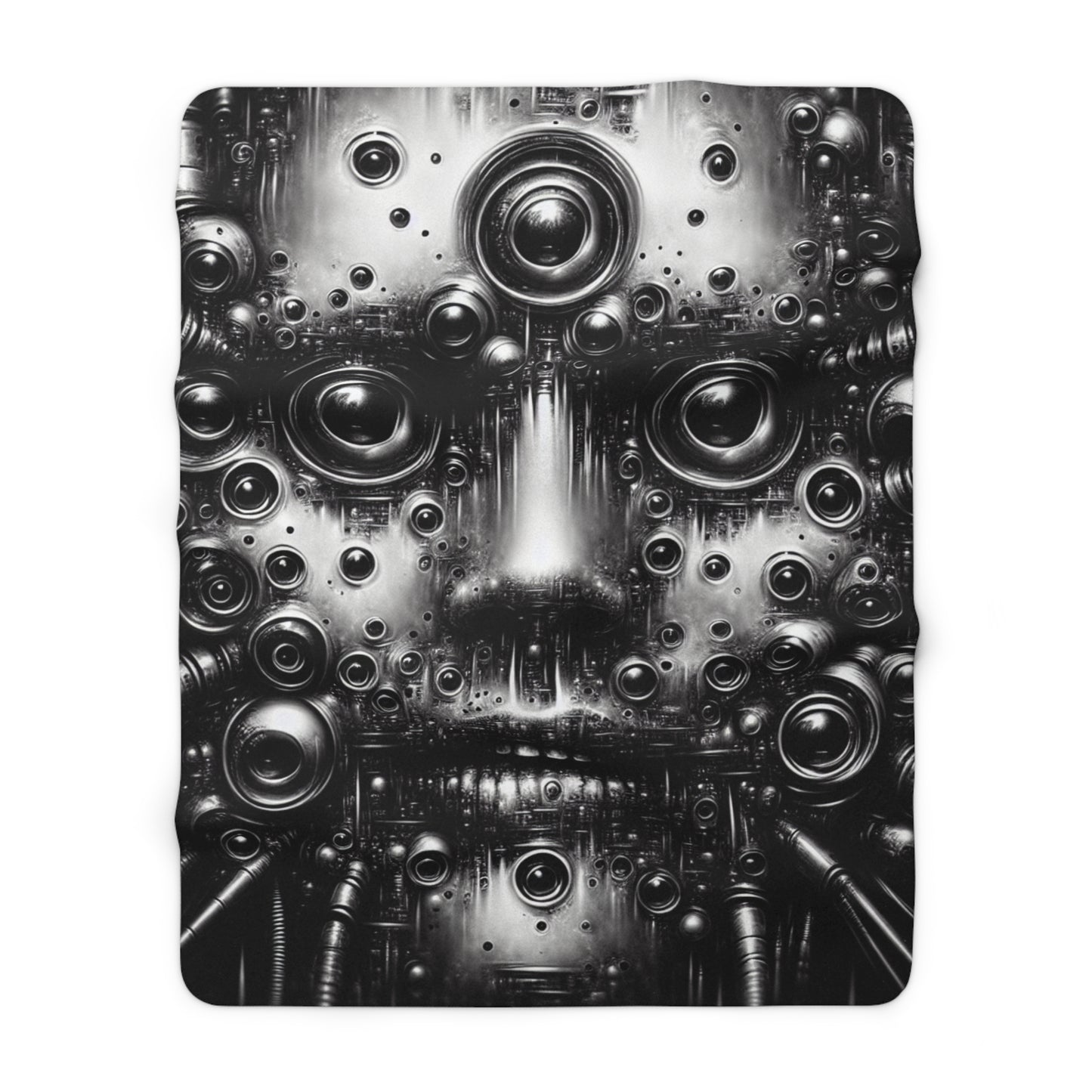 Futuristic Sherpa Fleece Blanket - Metallic Face Design