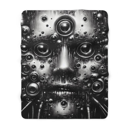 Futuristic Sherpa Fleece Blanket - Metallic Face Design