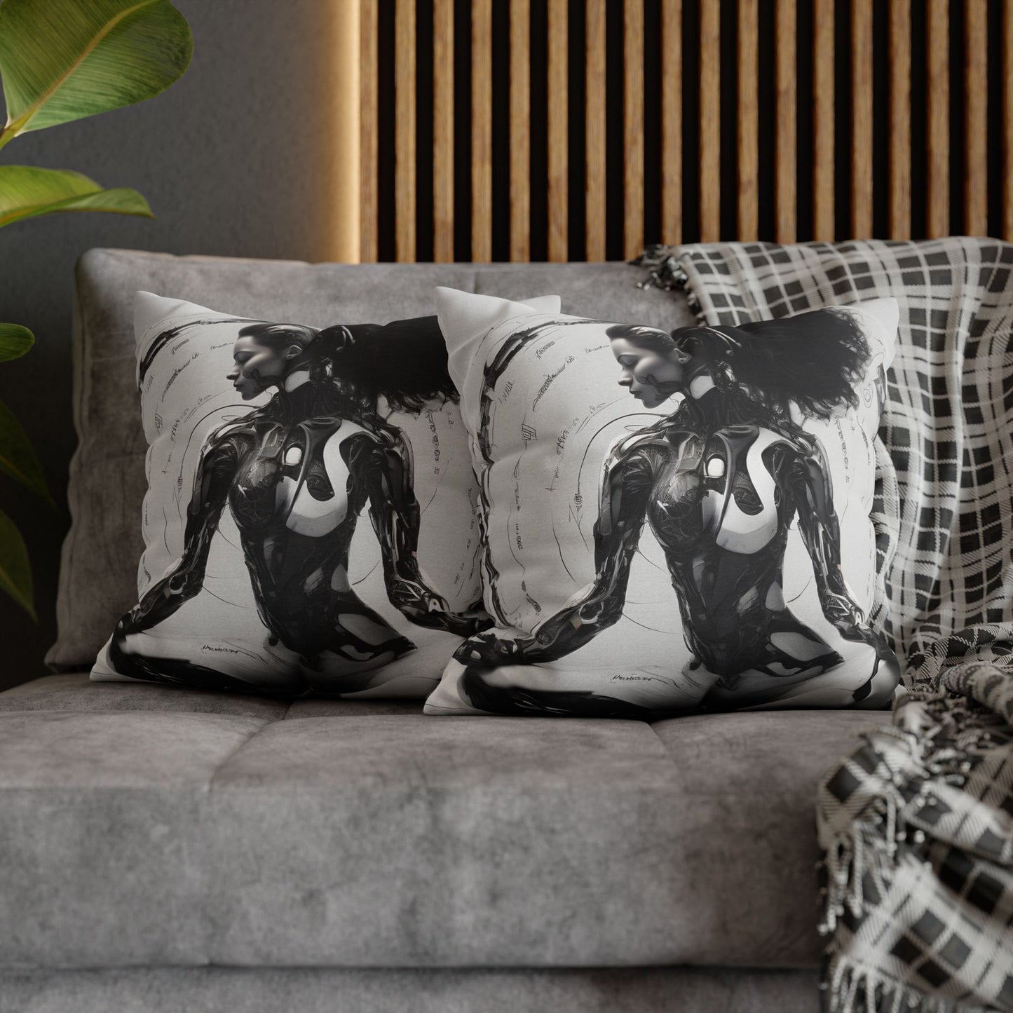 Square Pillowcase with Edgy Futuristic Design