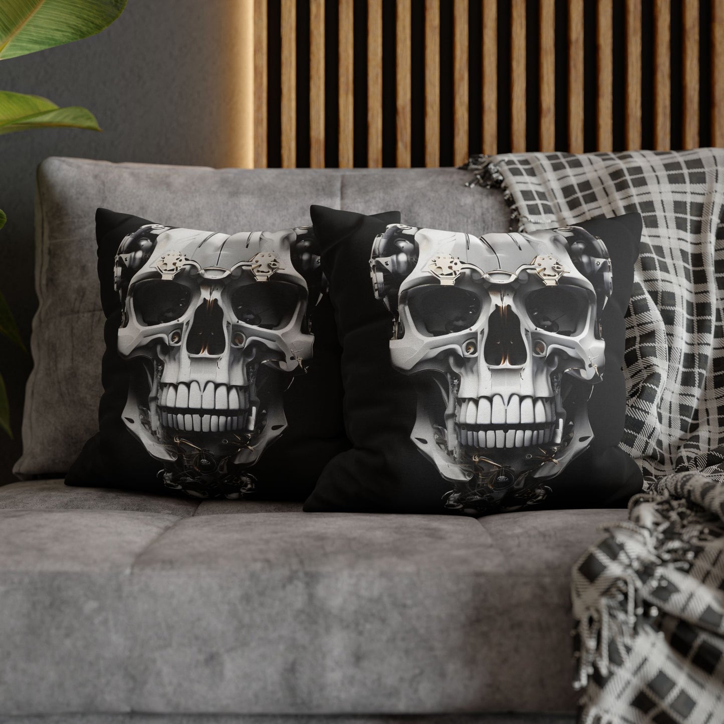 Polyester Square Pillowcase - Skull Collection