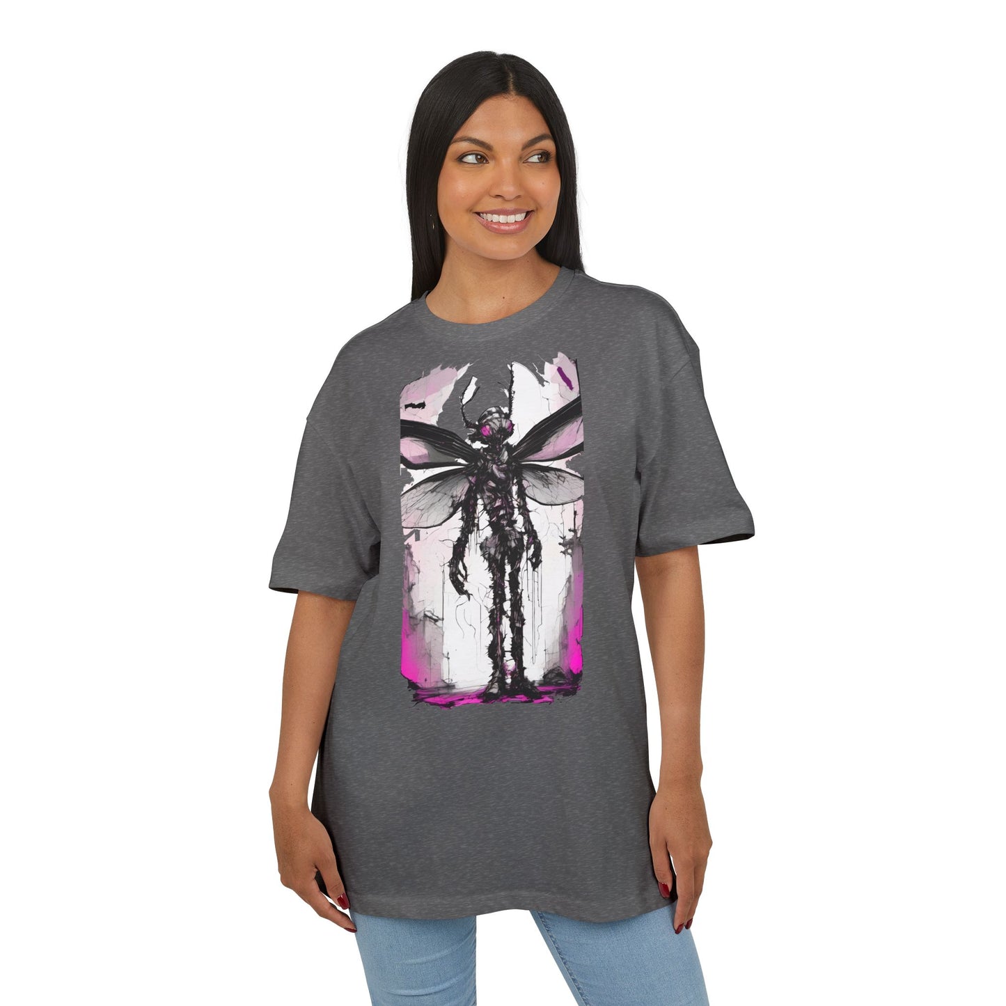 Edgy Artistic Oversize Tee, Graphic Tee, Unisex Shirt, Casual Wear, Statement Piece, Gift for Art Lovers
