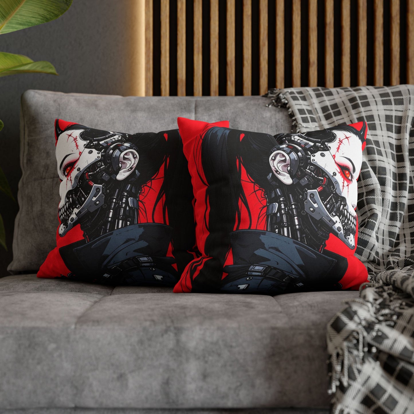 Futuristic Cyberpunk Pillowcase, Cozy Decor, Perfect for Gaming Rooms, Gifts for Tech Lovers, Stylish Home Accessories