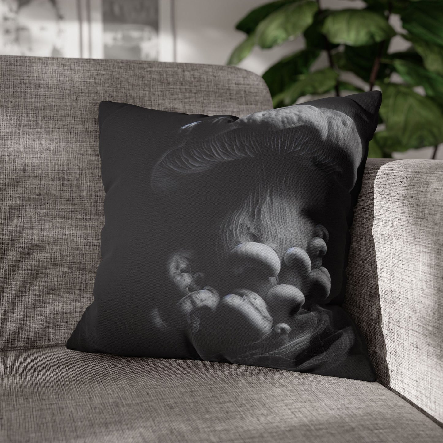 Monochrome Jellyfish Pillowcase - Dark Aesthetic Cushion Cover, Home Decor, Nautical Gift, Coastal Vibes, Unique Bedroom Accent
