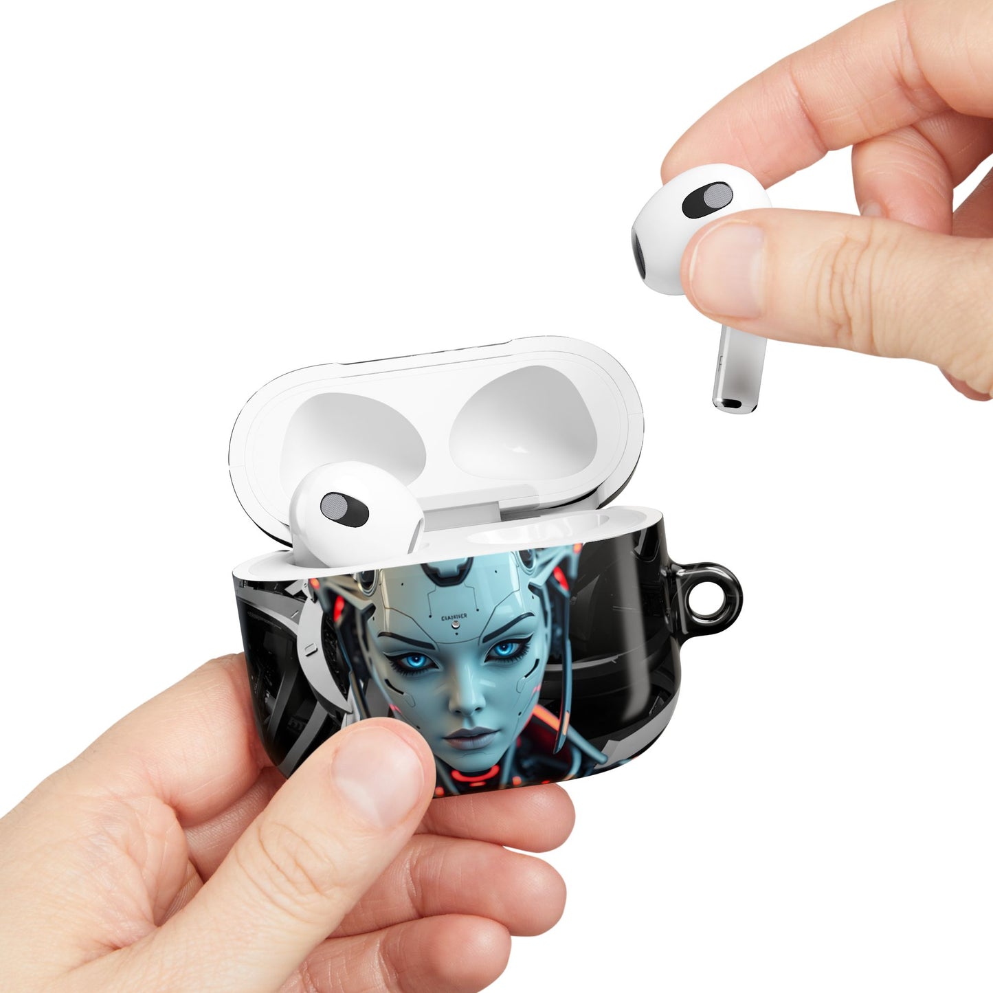 Futuristic AirPod Case with Tech-Inspired Design, Cyberpunk AirPods Holder, Stylish Accessory for Music Lovers, Gift for Gamers