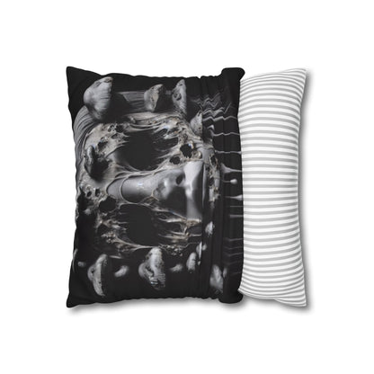 Dark Art Decorative Pillowcase, Gothic Home Decor, Statement Cushion Cover, Unique Gift for Art Lovers, Halloween Decor