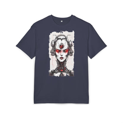 Futuristic Graphic Tee, Cyberpunk Oversized T-Shirt, Unisex Retro Style, Streetwear Top, Gift for Tech Lovers, Summer Casual Wear