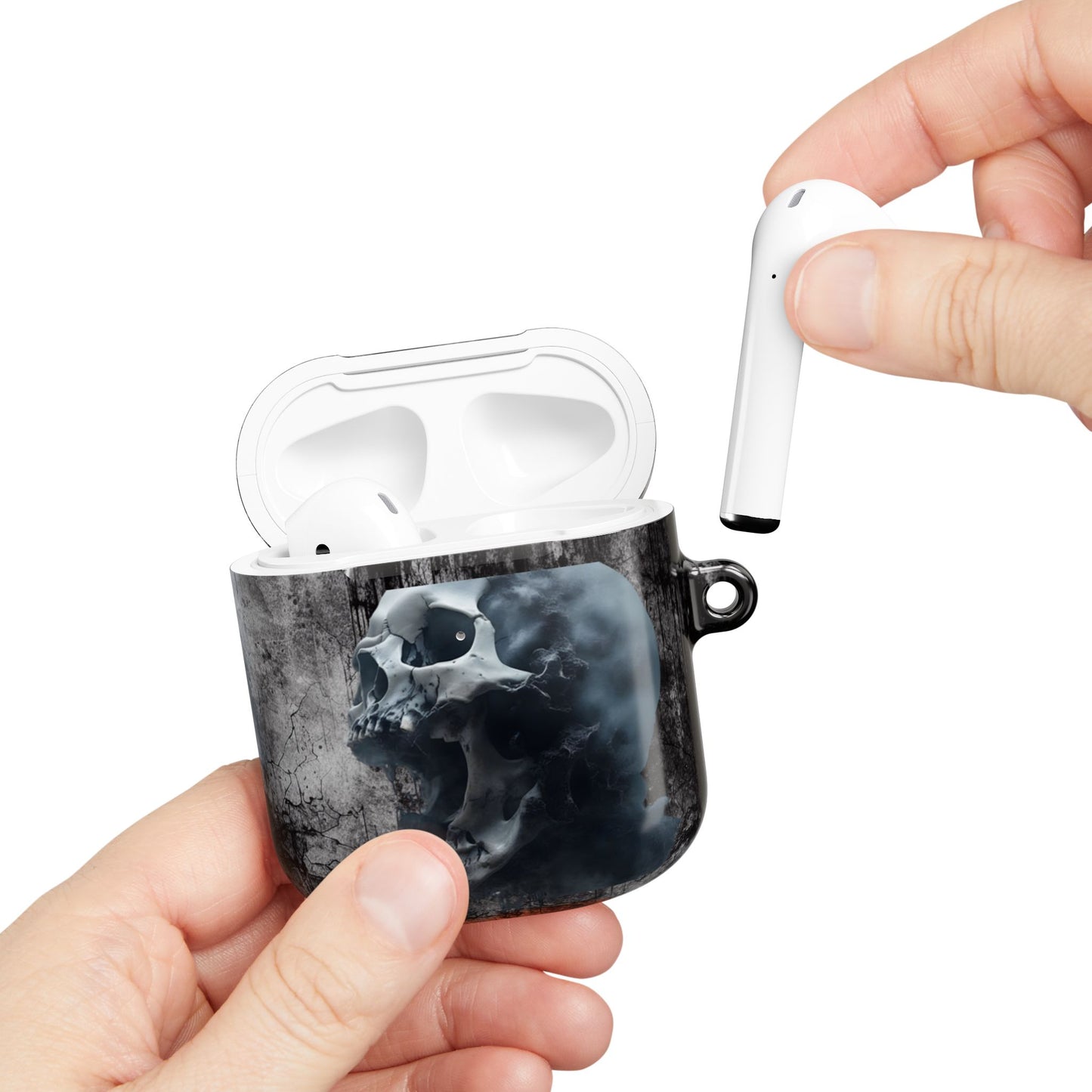 Gothic Skull AirPod Case, Trendy Wireless Earbuds Cover, Perfect Gift for Music Lovers, Halloween Decor, Edgy Aesthetic