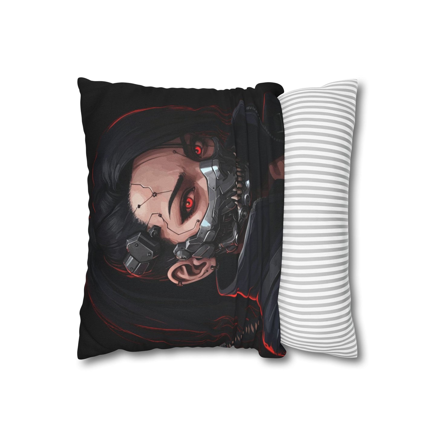 Cyberpunk-Style Velvet Pillowcase, Decorative Pillow, Home Decor, Unique Gift, Futuristic Accent, Gaming Room Decoration