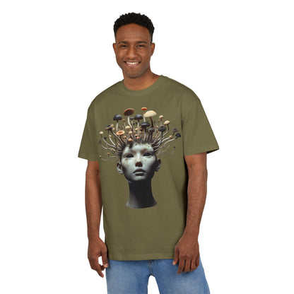 Unisex Heavy Oversize Tee - Artistic Mushroom Graphic Tee
