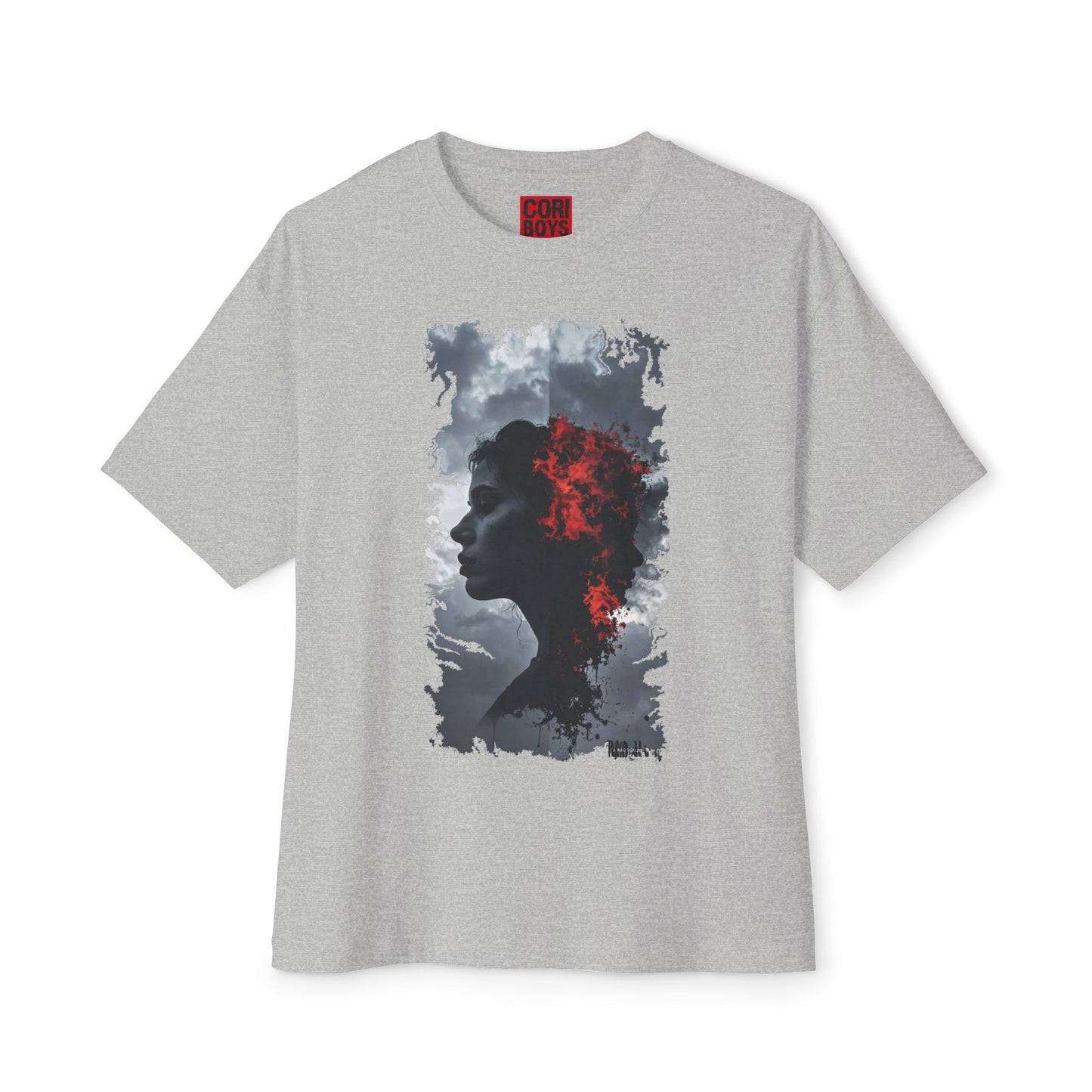 Stylish Oversized Boxy Tee with Artistic Profile Design, Casual Streetwear, Graphic T-shirt, Gift for Art Lovers, Everyday Comfort