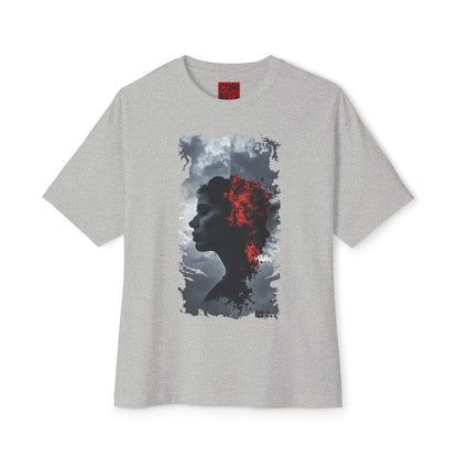 Stylish Oversized Boxy Tee with Artistic Profile Design, Casual Streetwear, Graphic T-shirt, Gift for Art Lovers, Everyday Comfort