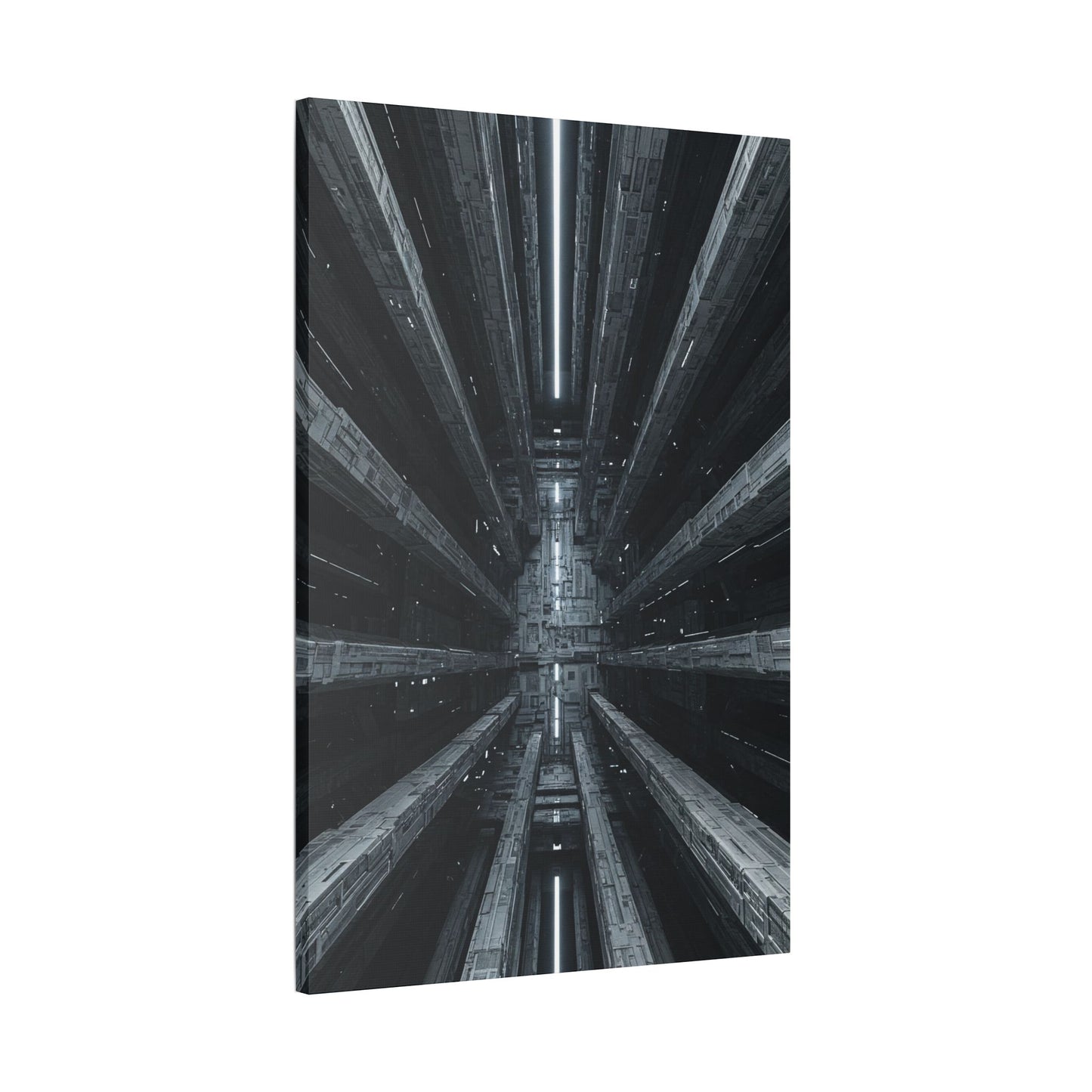 Futuristic Stretched Canvas Art, Modern Wall Decor, Sci-Fi Artwork, Perfect for Home or Office, Unique Gift Idea, Abstract Design