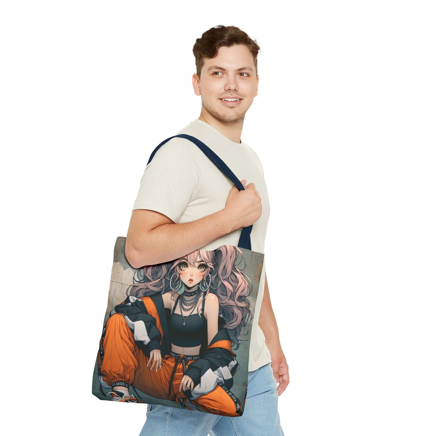 Stylish Anime Tote Bag, AOP Art Bag, Gift for Anime Lovers, Trendy Shopper Bag, Unique Fashion Accessory, Everyday Use Tote