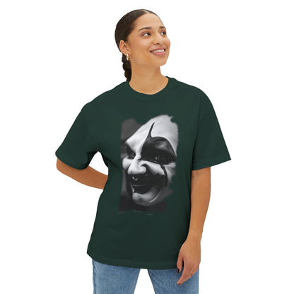Spooky Emoji Boxy Tee | Oversized T-Shirt, Halloween Apparel, Casual Wear, Unique Graphic Design, Unisex T-Shirt