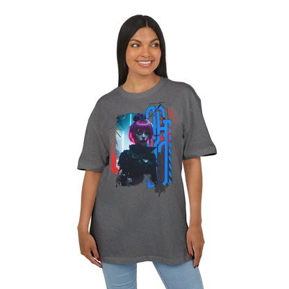 Cyberpunk Aesthetic Unisex Heavy Tee, Streetwear Style Shirt for Teens, Graphic Tee for Gaming, Cozy Casual Wear, Gift for Sci-Fi Lovers