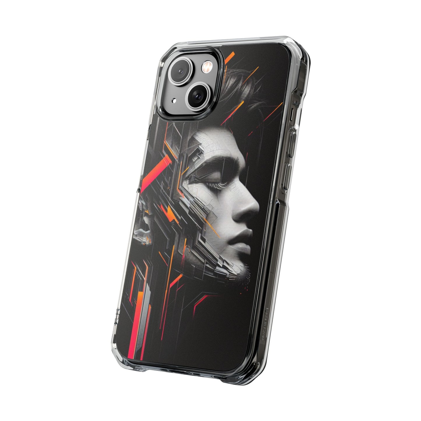 Magnetic Clear Impact Cases with Abstract Graphic, Stylish Phone Protection, Modern Gift for Tech Lovers, Unique Case