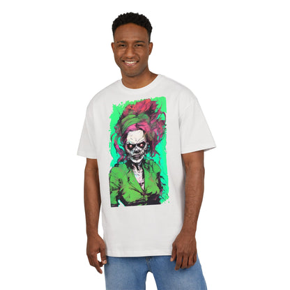Vibrant Skull Art Oversize Tee, Unisex Graphic Tee, Edgy Streetwear Shirt, Perfect for Halloween, Gift for Art Lovers, Casual Comfort
