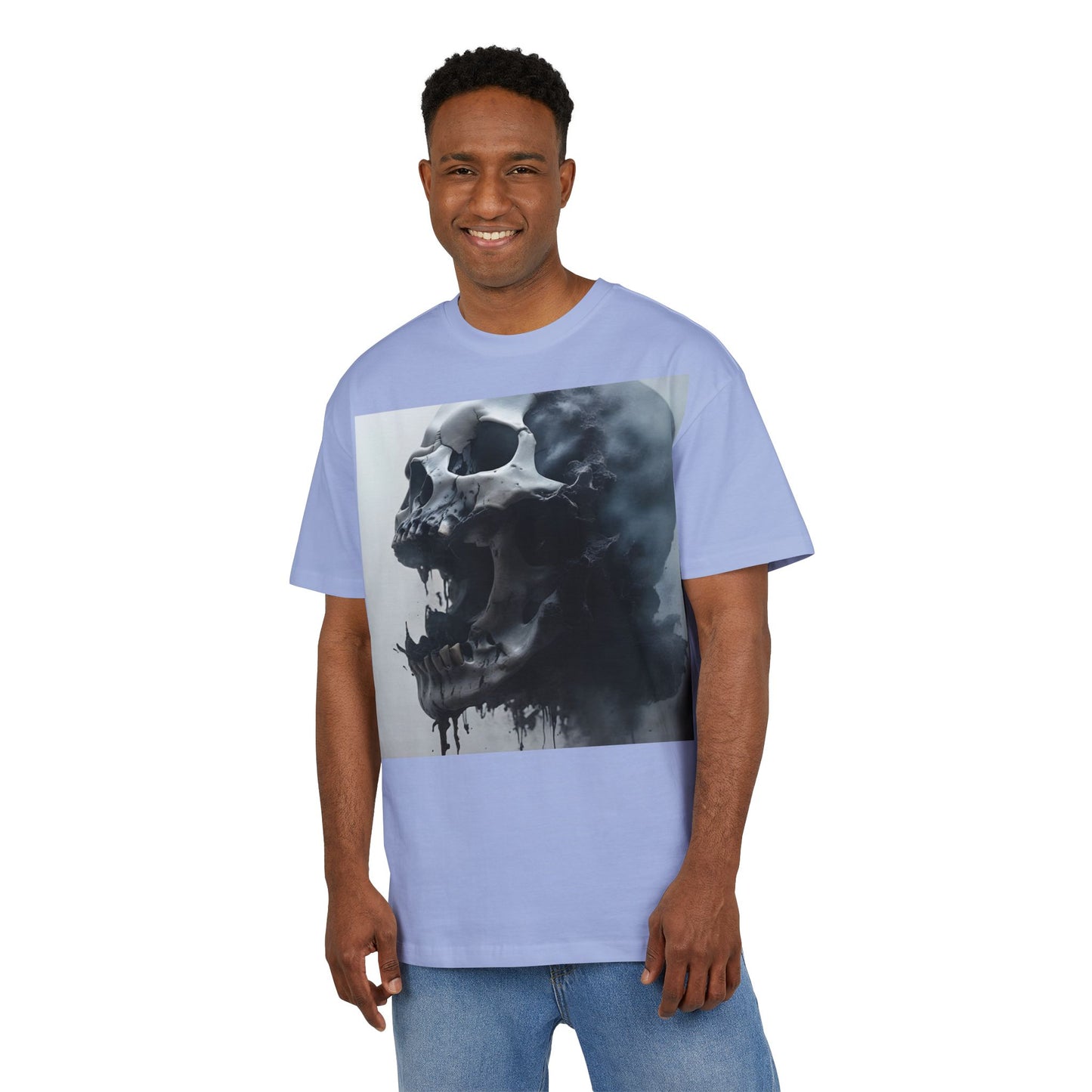 Gothic Skull Oversized Tee | Unisex, Grunge Fashion, Halloween Shirt, Dark Aesthetic, Casual Wear